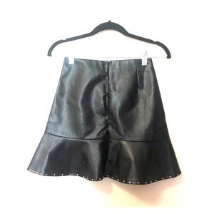 faux leather mini skirt